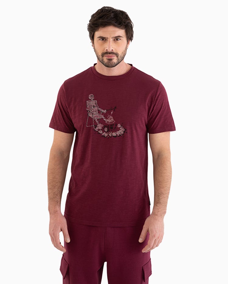 Polera Manga Corta Esqueleto  